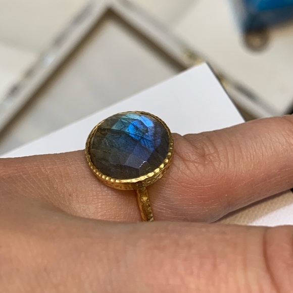 SOLD Argento Vivo 18K Gold Vermeil Labradorite Ring 7 - Picture 7 of 8